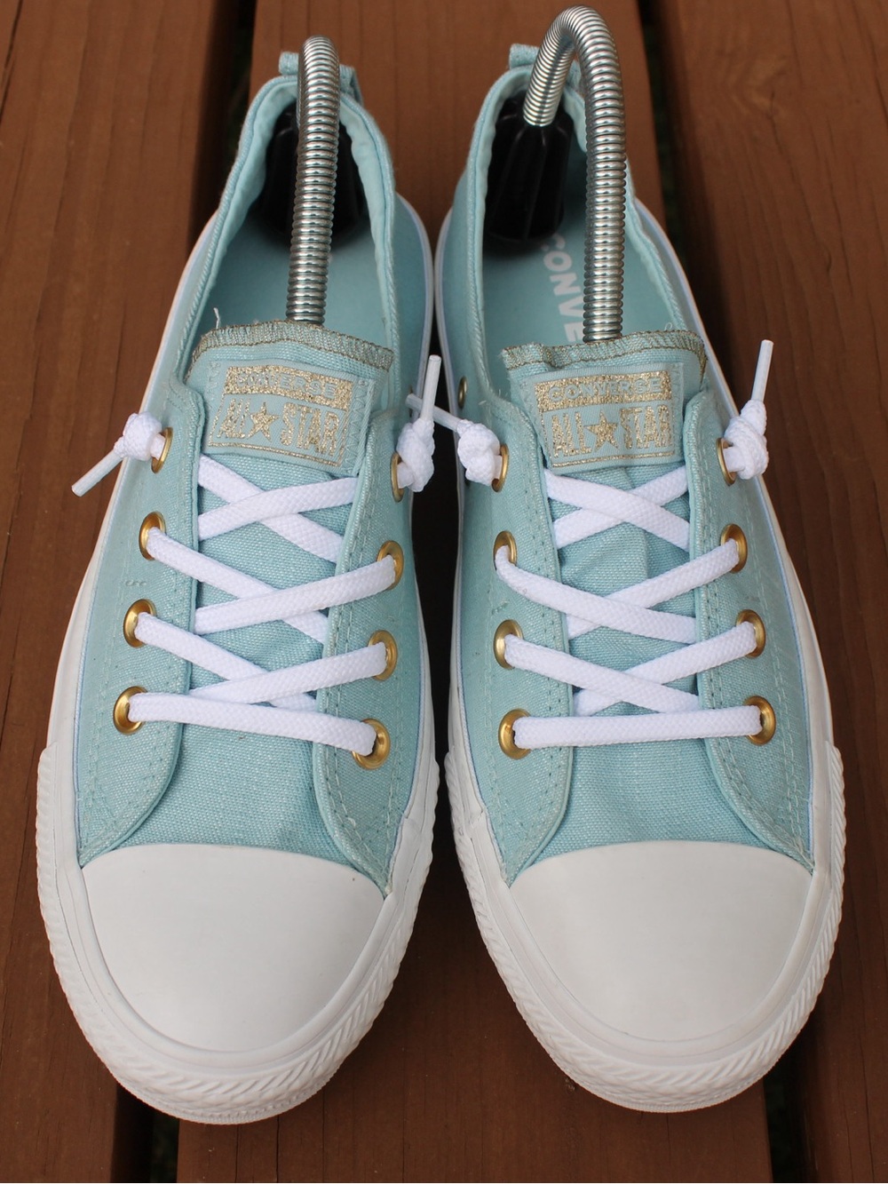 Converse Chuck Taylor All Star Teal Blue Shoreline Slip-On Shoes Sz 9